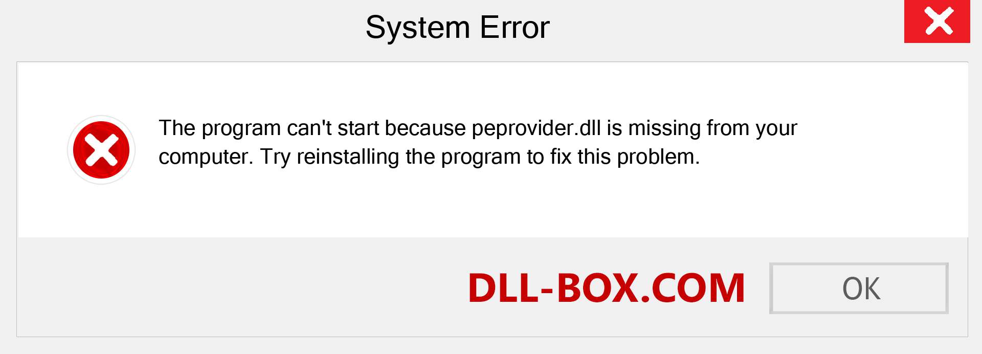 peprovider.dll file is missing?. Download for Windows 7, 8, 10 - Fix  peprovider dll Missing Error on Windows, photos, images
